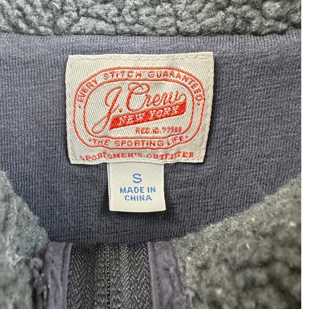 J. Crew Sherpa Fleece Vest Gray Full Zip Gorpcore Outdoorsy Minimalist Small - Picture 4 of 10